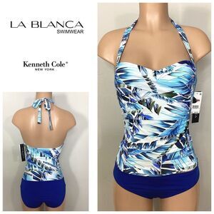 New. La Blanca blue tropical tankini set. S/6. Retails. $149
